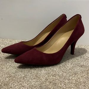 Suede Burgundy Michael Kors Pumps, Size 9